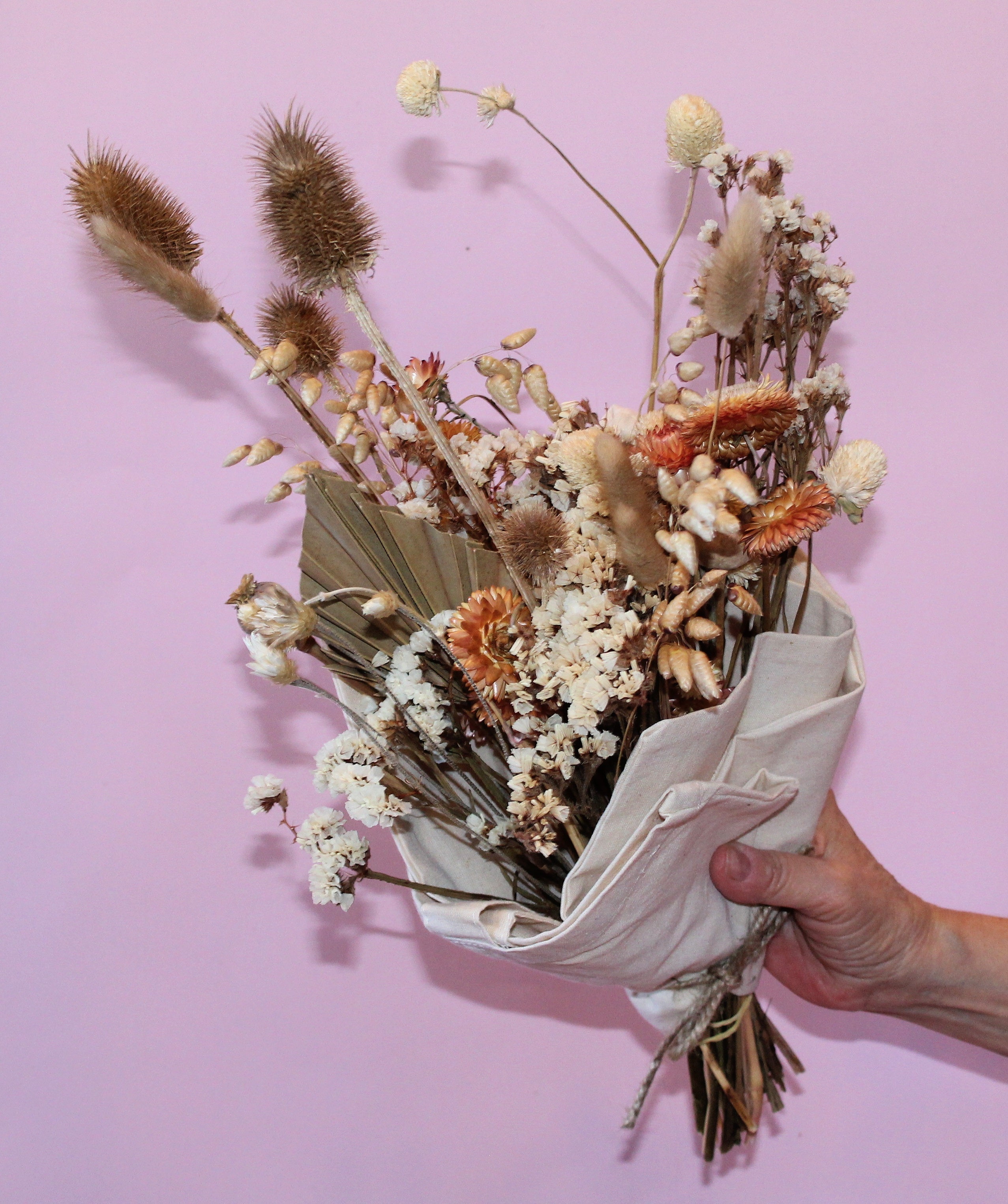 Dried Bouquet Pink Roses, Dried Eco Friendly Decor, Organic